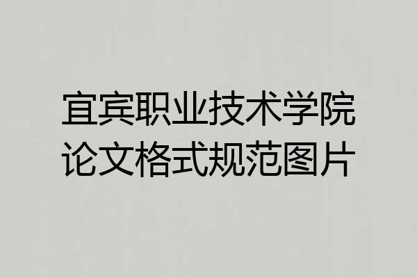 宜宾职业技术学院论文格式规范图片