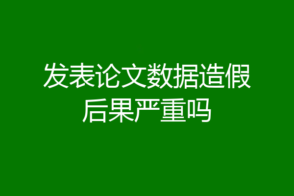 发表论文数据造假后果严重吗