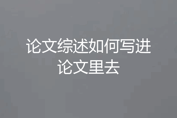论文综述如何写进论文里去