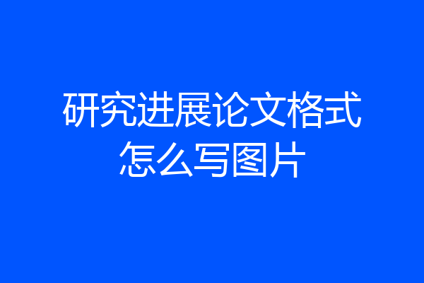 研究进展论文格式怎么写图片