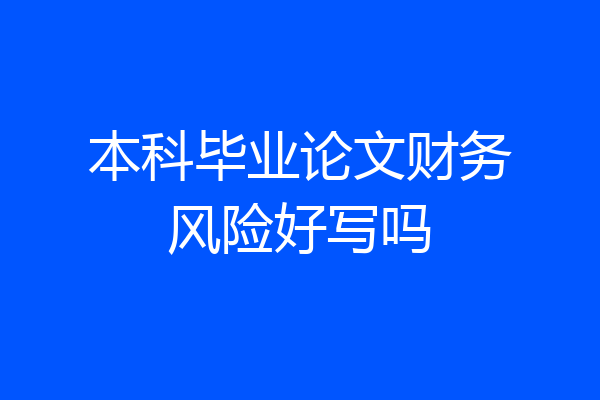 本科毕业论文财务风险好写吗