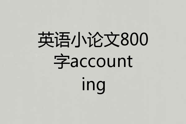 英语小论文800字accounting