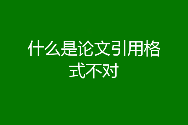 什么是论文引用格式不对