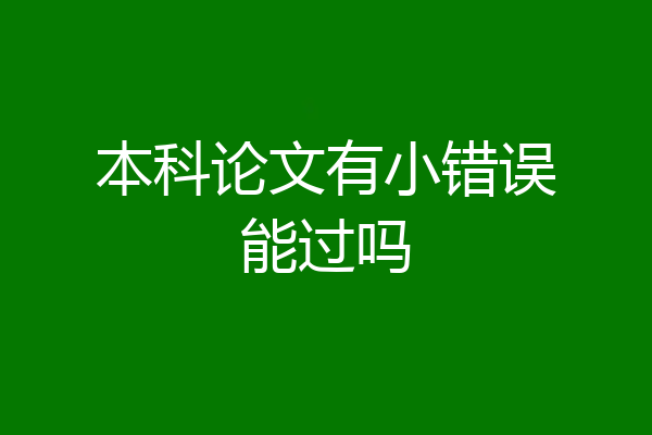 本科论文有小错误能过吗