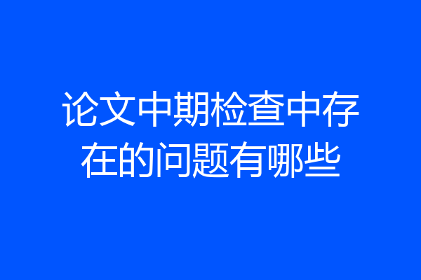 论文中期检查中存在的问题有哪些