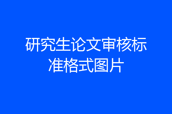 研究生论文审核标准格式图片