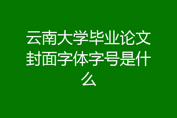 云南大学毕业论文封面字体字号是什么