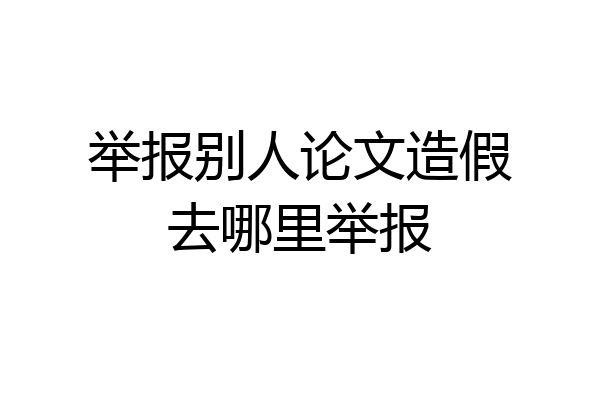 举报别人论文造假去哪里举报