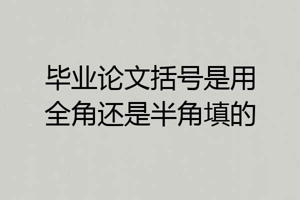 毕业论文括号是用全角还是半角填的