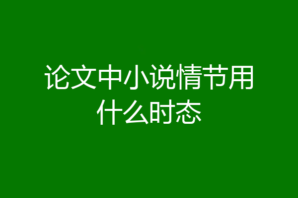 论文中小说情节用什么时态