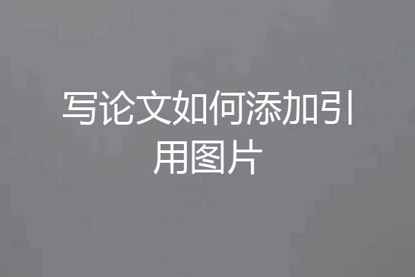 写论文如何添加引用图片