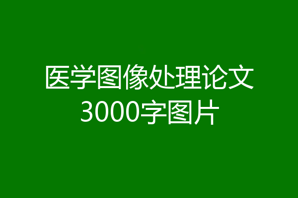 医学图像处理论文3000字图片