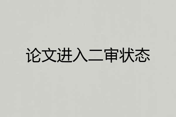 论文进入二审状态