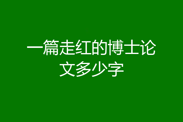 一篇走红的博士论文多少字