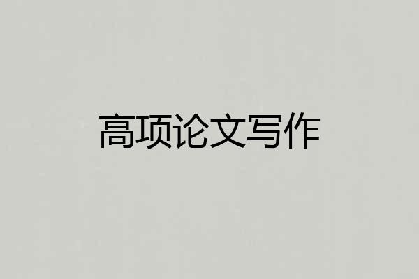 高项论文写作