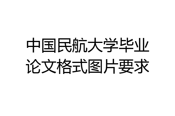 中国民航大学毕业论文格式图片要求