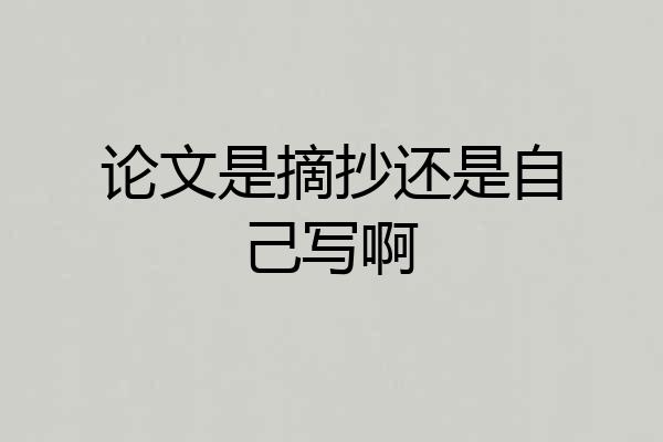 论文是摘抄还是自己写啊