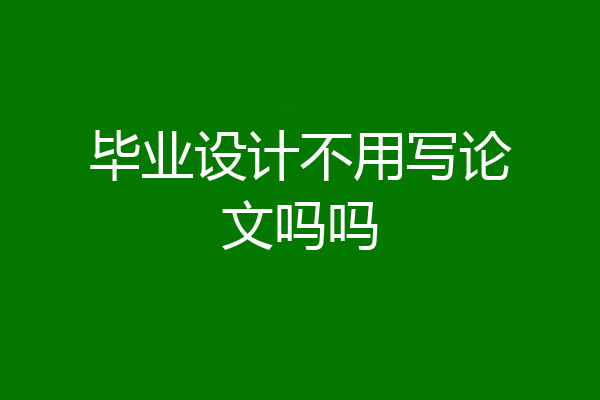 毕业设计不用写论文吗吗
