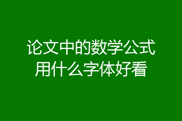 论文中的数学公式用什么字体好看