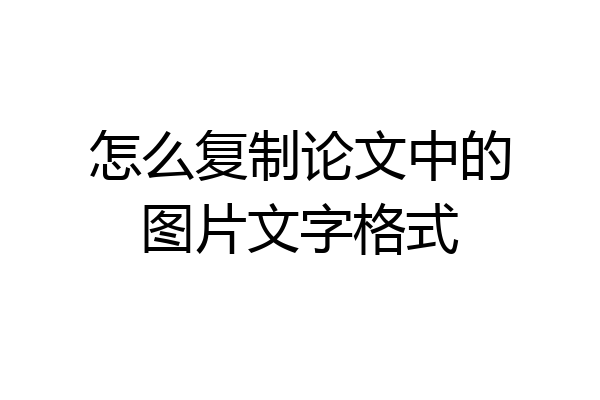 怎么复制论文中的图片文字格式