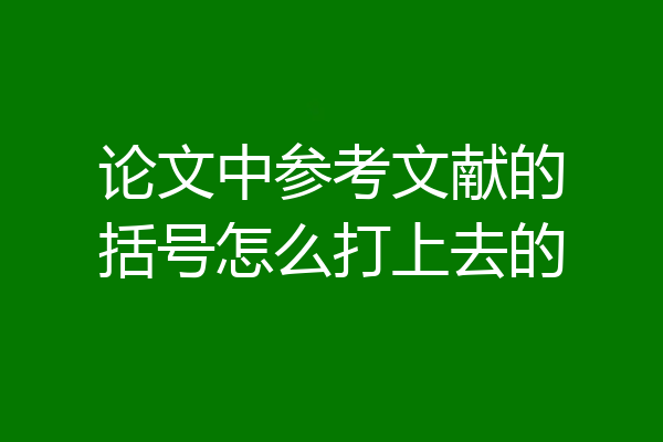 论文中参考文献的括号怎么打上去的