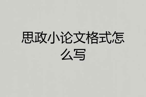 思政小论文格式怎么写