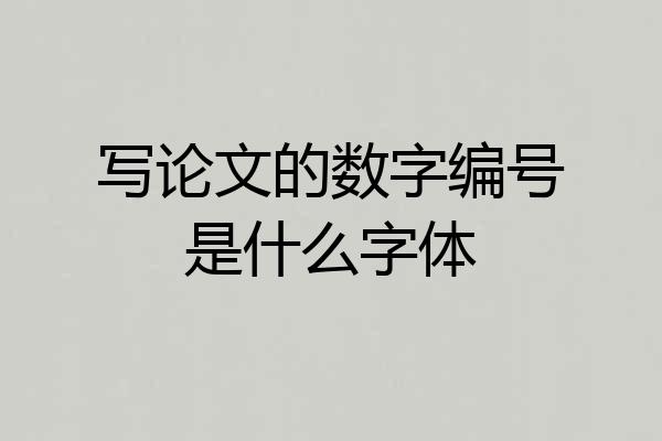 写论文的数字编号是什么字体