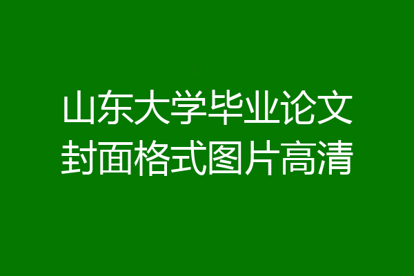 山东大学毕业论文封面格式图片高清