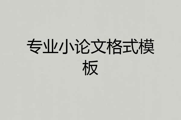 专业小论文格式模板