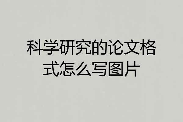 科学研究的论文格式怎么写图片