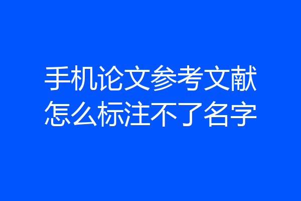 手机论文参考文献怎么标注不了名字