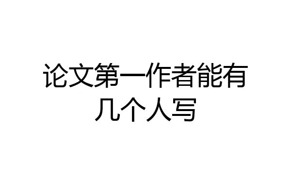 论文第一作者能有几个人写