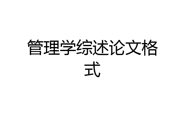 管理学综述论文格式