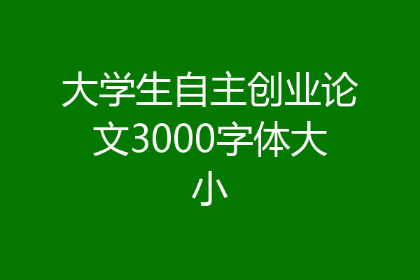 大学生自主创业论文3000字体大小