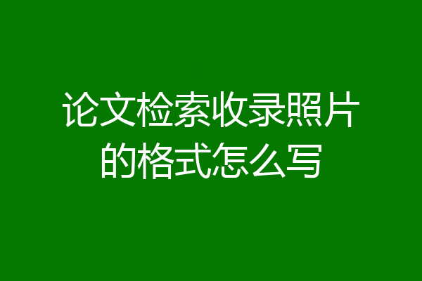 论文检索收录照片的格式怎么写