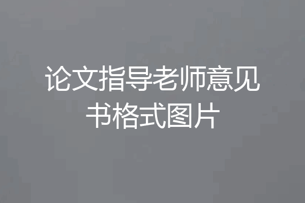 论文指导老师意见书格式图片