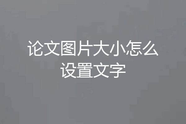 论文图片大小怎么设置文字