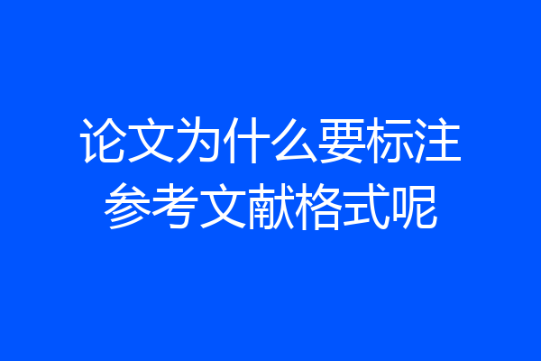 论文为什么要标注参考文献格式呢