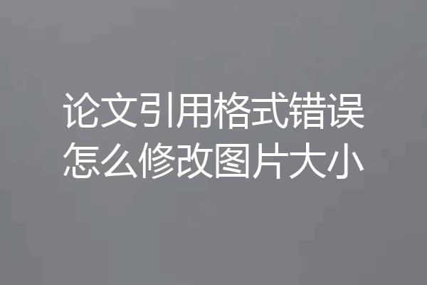 论文引用格式错误怎么修改图片大小