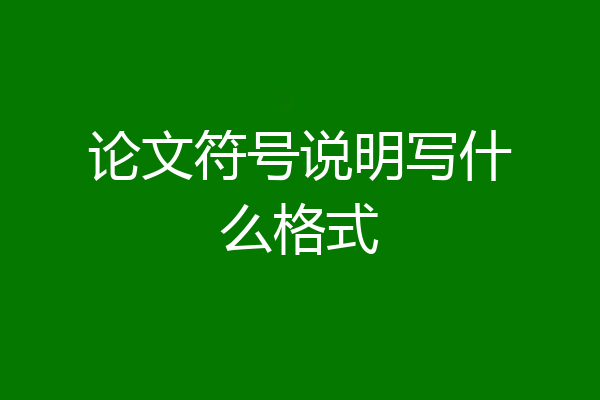 论文符号说明写什么格式