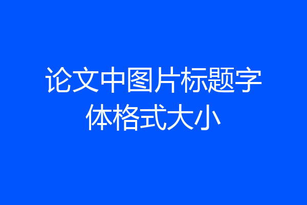 论文中图片标题字体格式大小
