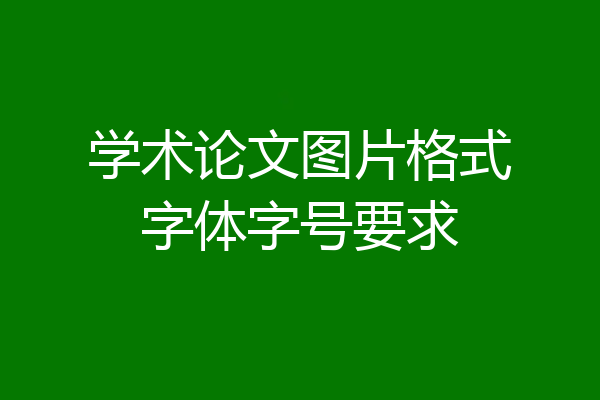学术论文图片格式字体字号要求