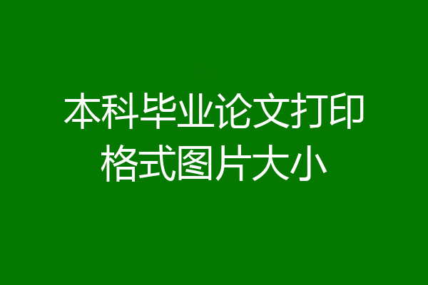 本科毕业论文打印格式图片大小