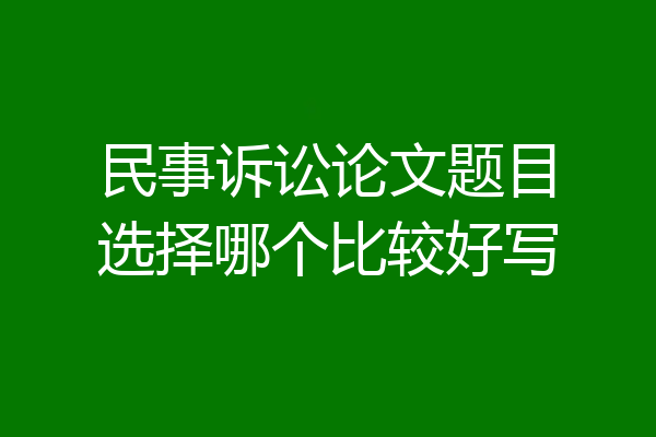 民事诉讼论文题目选择哪个比较好写