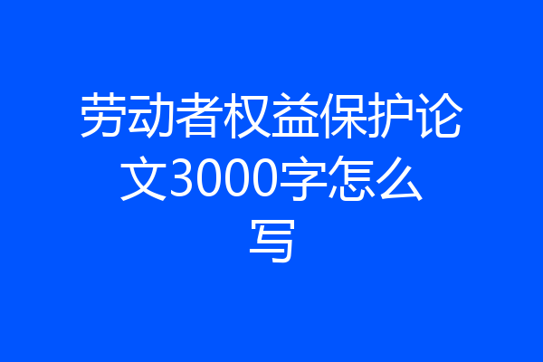 劳动者权益保护论文3000字怎么写