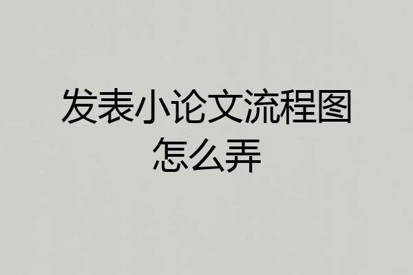 发表小论文流程图怎么弄