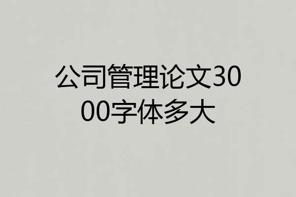 公司管理论文3000字体多大