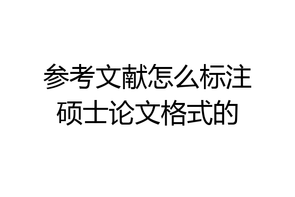参考文献怎么标注硕士论文格式的