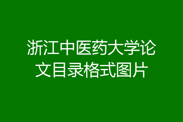浙江中医药大学论文目录格式图片