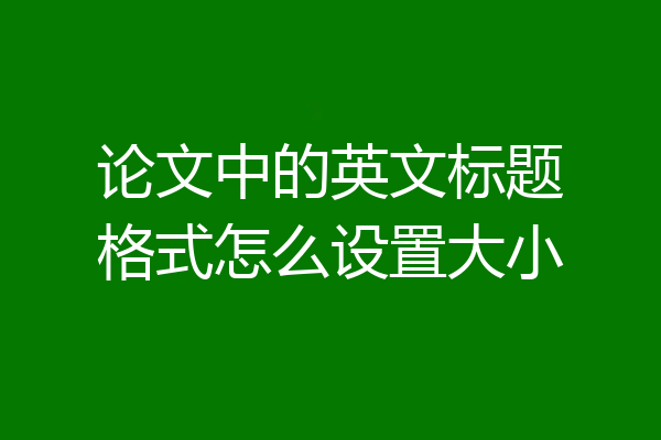 论文中的英文标题格式怎么设置大小